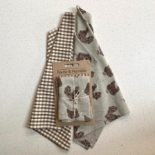 Henrietta Tea Towel Set Earth Brown by Raine & Humble